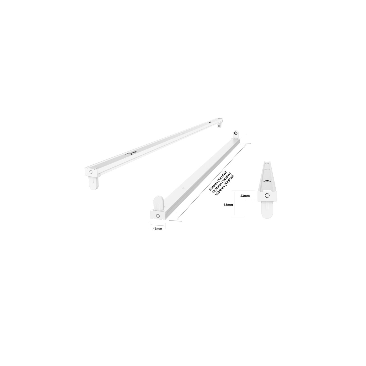 Montagebalk 1x 120cm LED T8 Buis